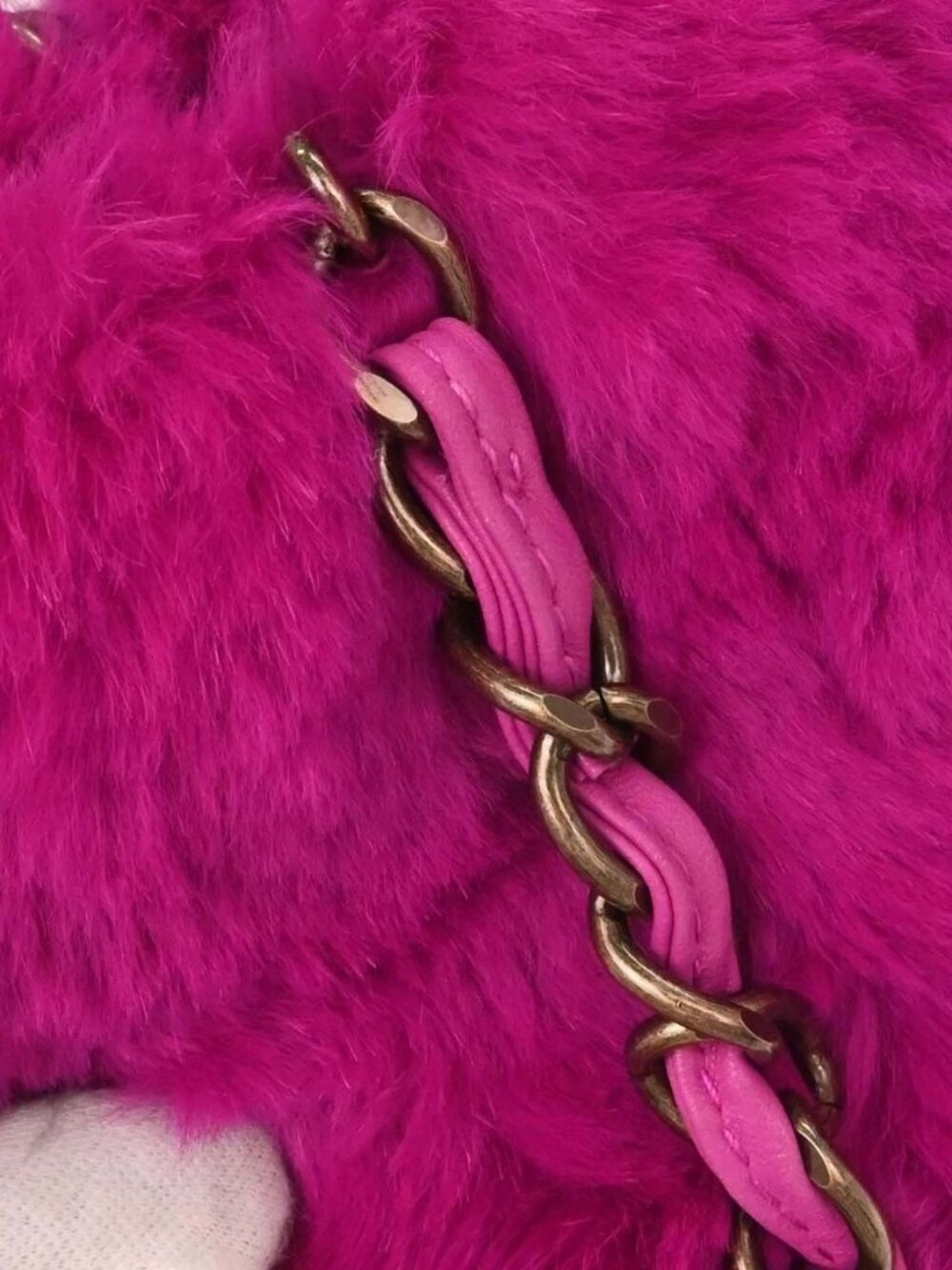 Chanel Pink Rabbit Fur Tote Handbag - Picture 11 of 16